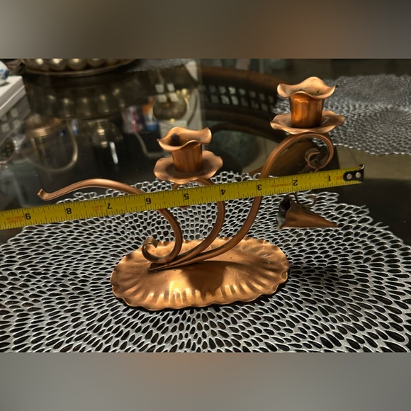 Vintage Solid Gregorian Copper 421Candlestick Candle Holder with SnufferCap - Picture 5 of 8